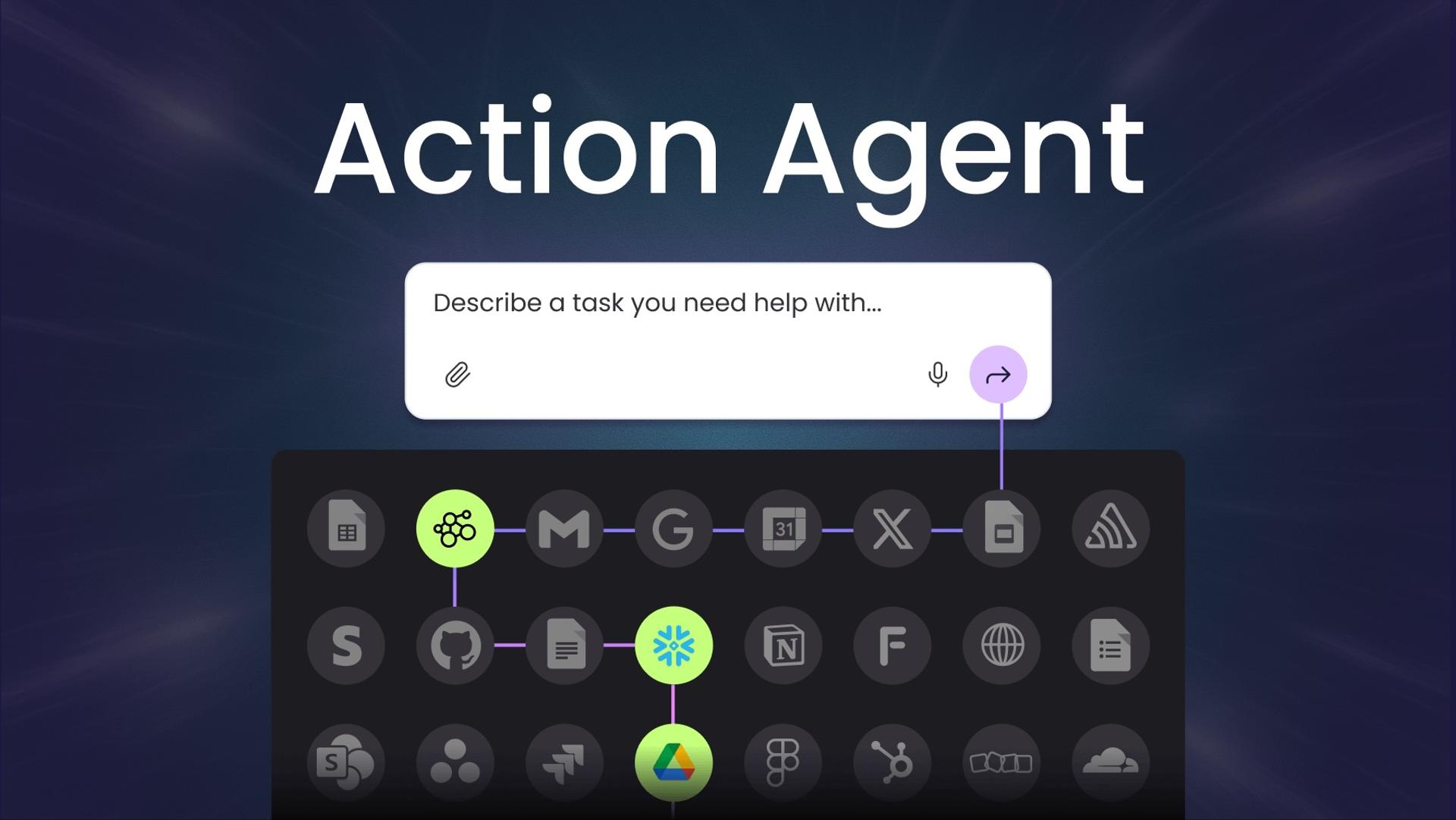 A screenshot of Writer’s Action Agent platform.