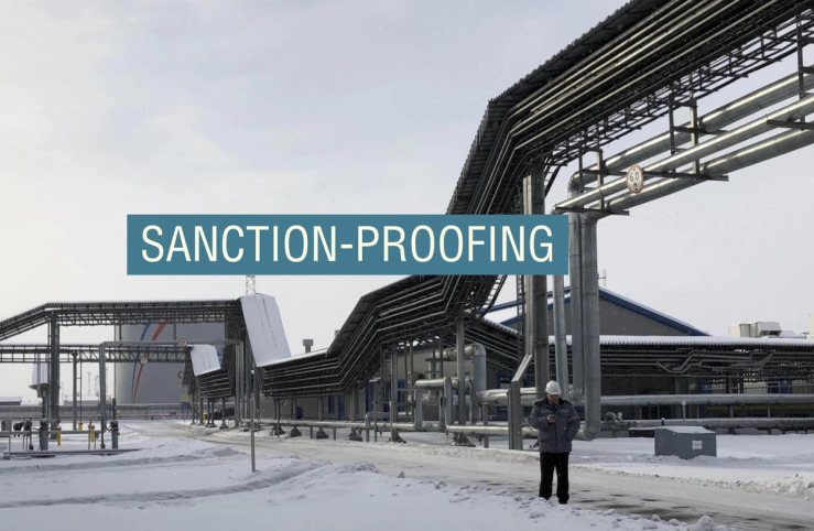 An oil storage tank of Russian oil pipeline monopoly Transneft is pictured at the Baltic Sea port of Ust-Luga, Russia.