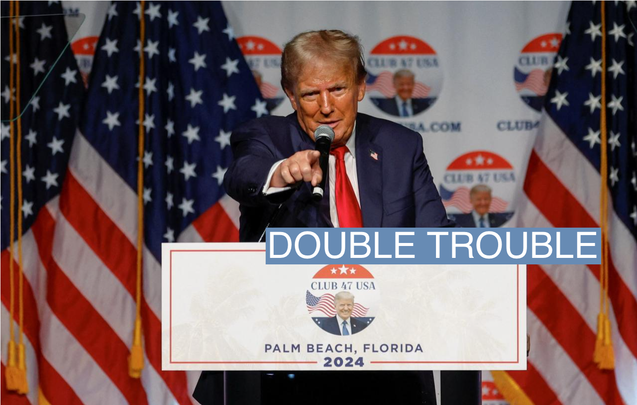 Donald Trump, former U.S. president and Republican presidential candidate, delivers remarks to supporters at the Club 47 USA event in West Palm Beach, Florida, U.S., October 11, 2023.