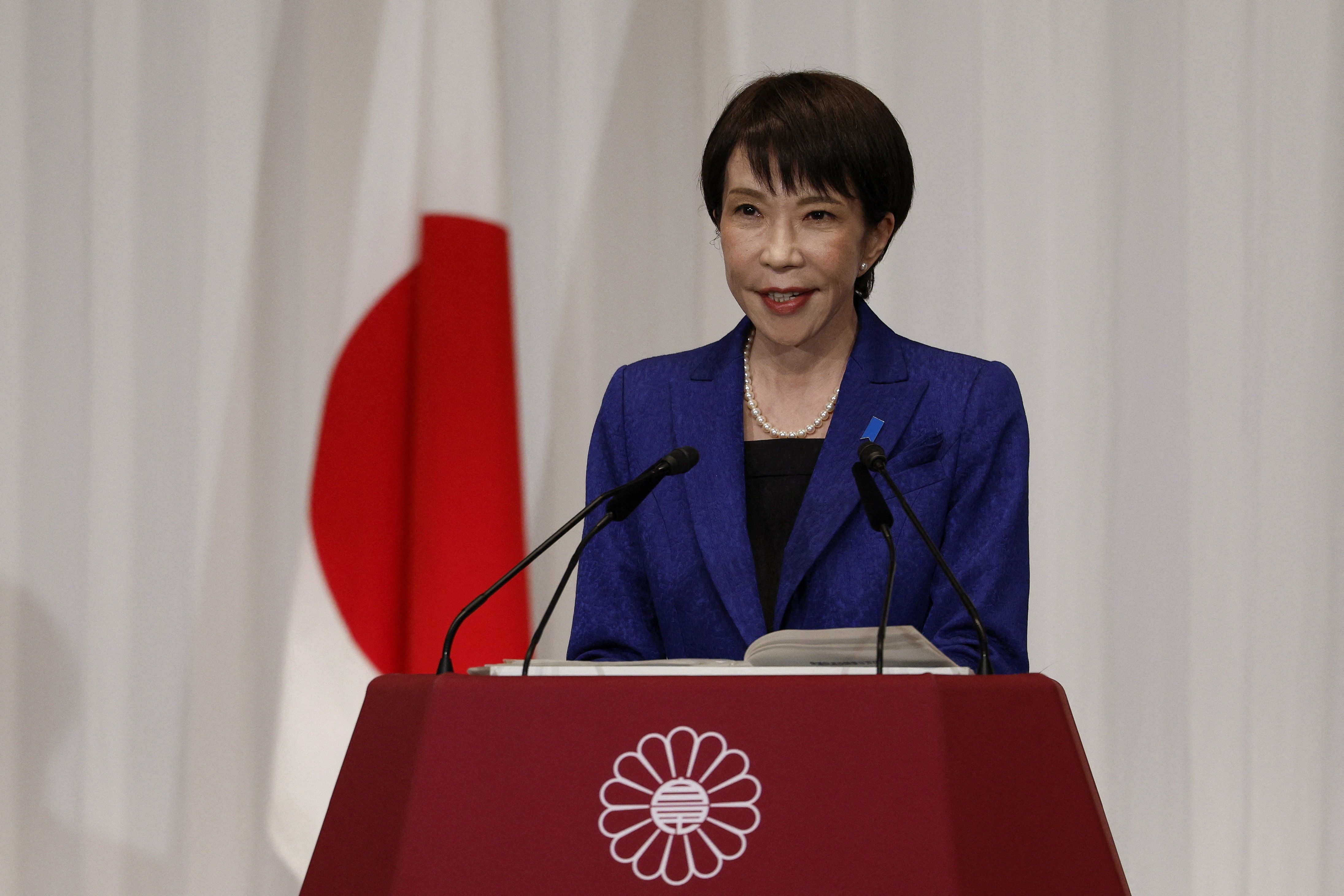 Japan’s Prime Minister Sanae Takaichi, leader of the ruling Liberal Democratic Party (LDP), speaks during a press conference at the LDP headquarters in Tokyo
