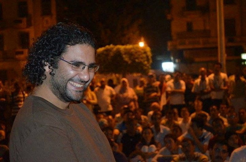Egyptian-British hunger striker Alaa Abd el-Fattah poses for a photo in unknown location