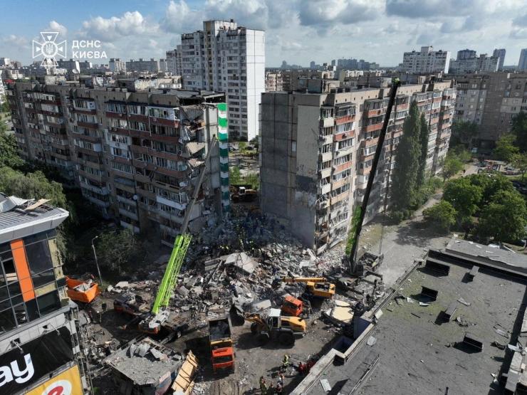 The aftermath of Ukrainian drone strikes on Kyiv.