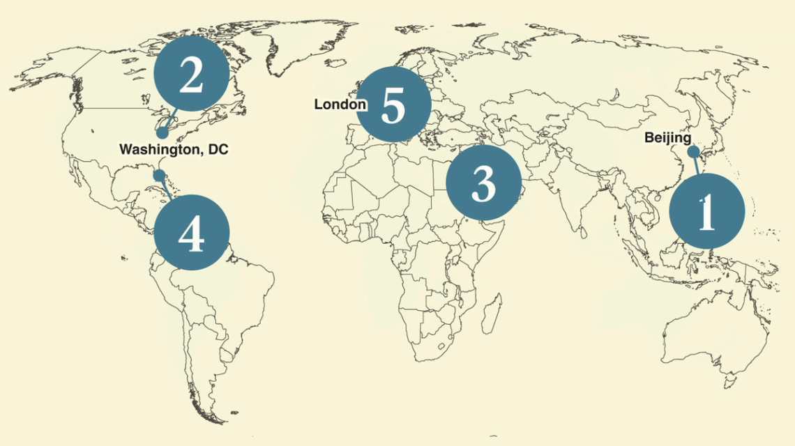 A map of the world.