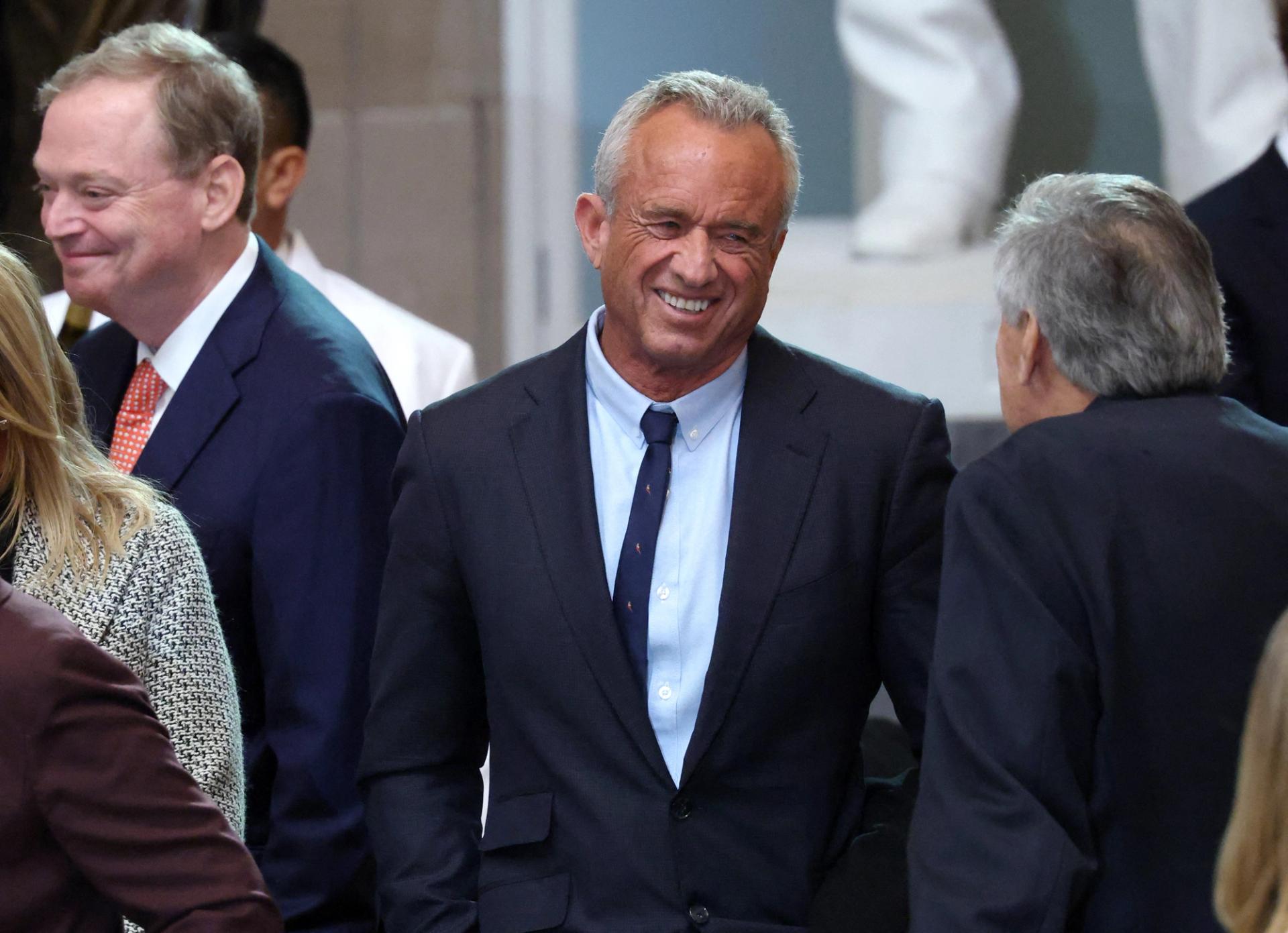 Donald Trump’s nominee to be Secretary of Health and Human Services Robert F. Kennedy Jr., in the Statuary Hall of the US Capitol before the luncheon on the inauguration day.