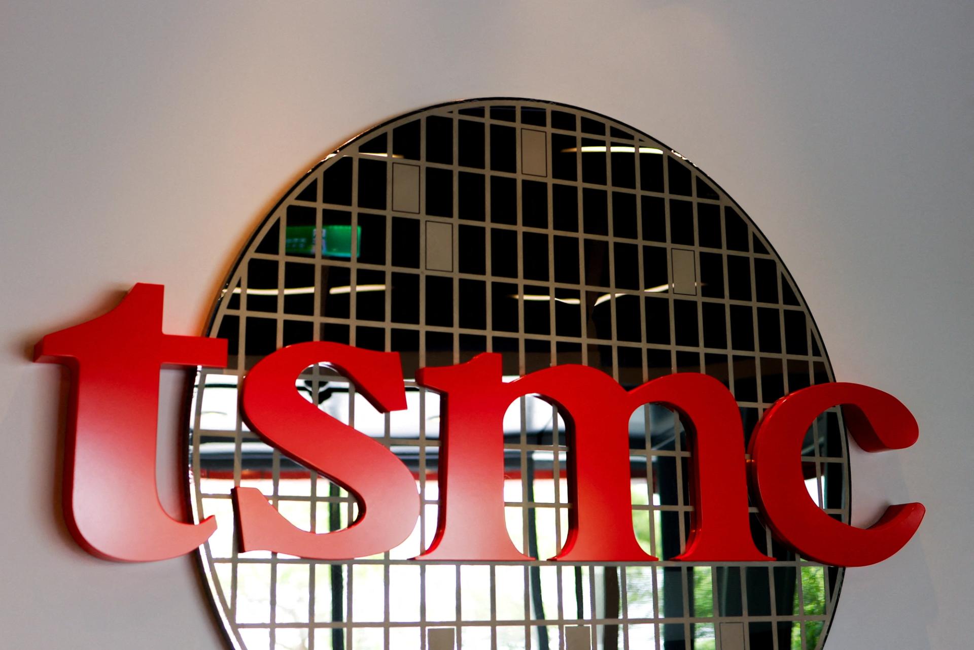 TSMC logo is seen at TSMC Museum of Innovation in Hsinchu, Taiwan