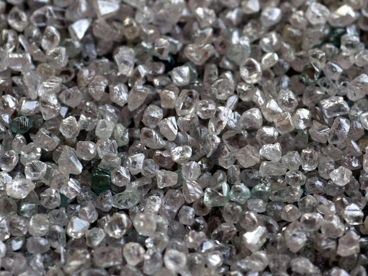 Rough diamonds during their sorting process are seen at the Botswana Diamond Valuing Company in Gaborone.