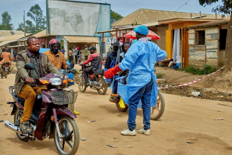 An Ebola healthcare worker in DRC.