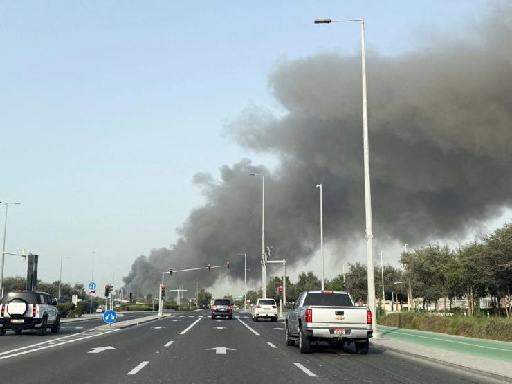 Smoke rises in Abu Dhabi. Abdelhadi Ramahi/Reuters