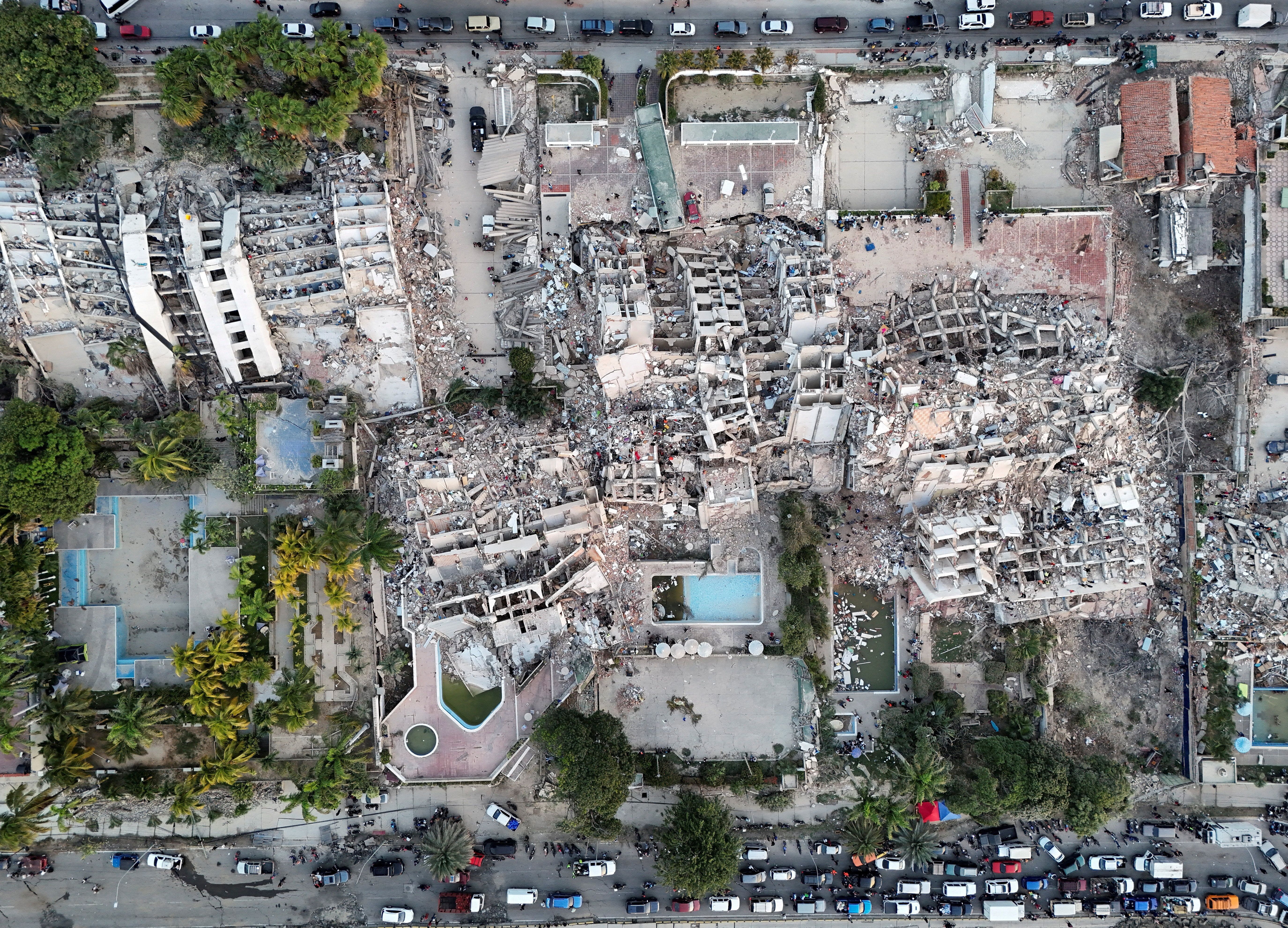 Damaged buildings in Venezuela