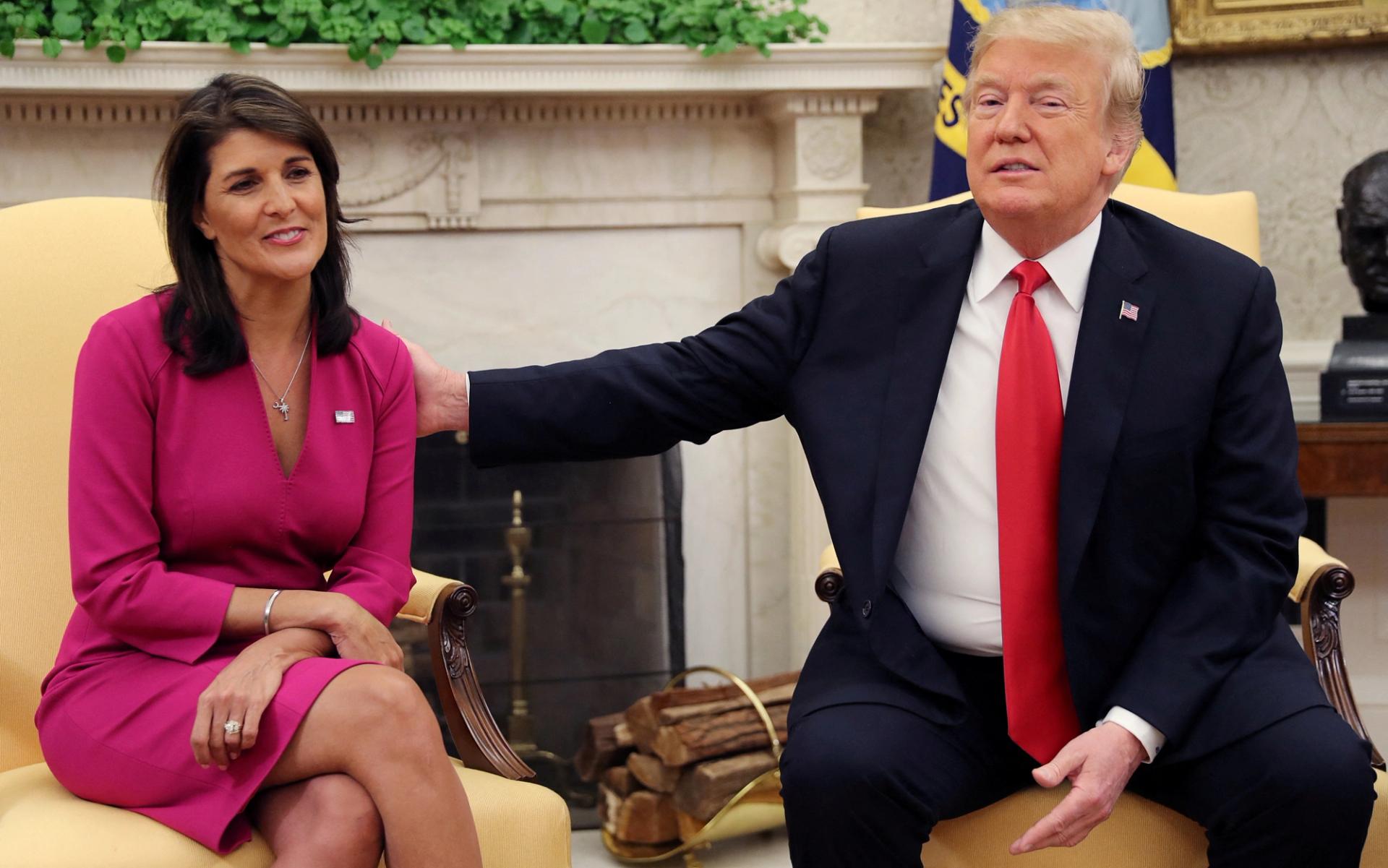 Nikki Haley and Donald Trump in 2018.