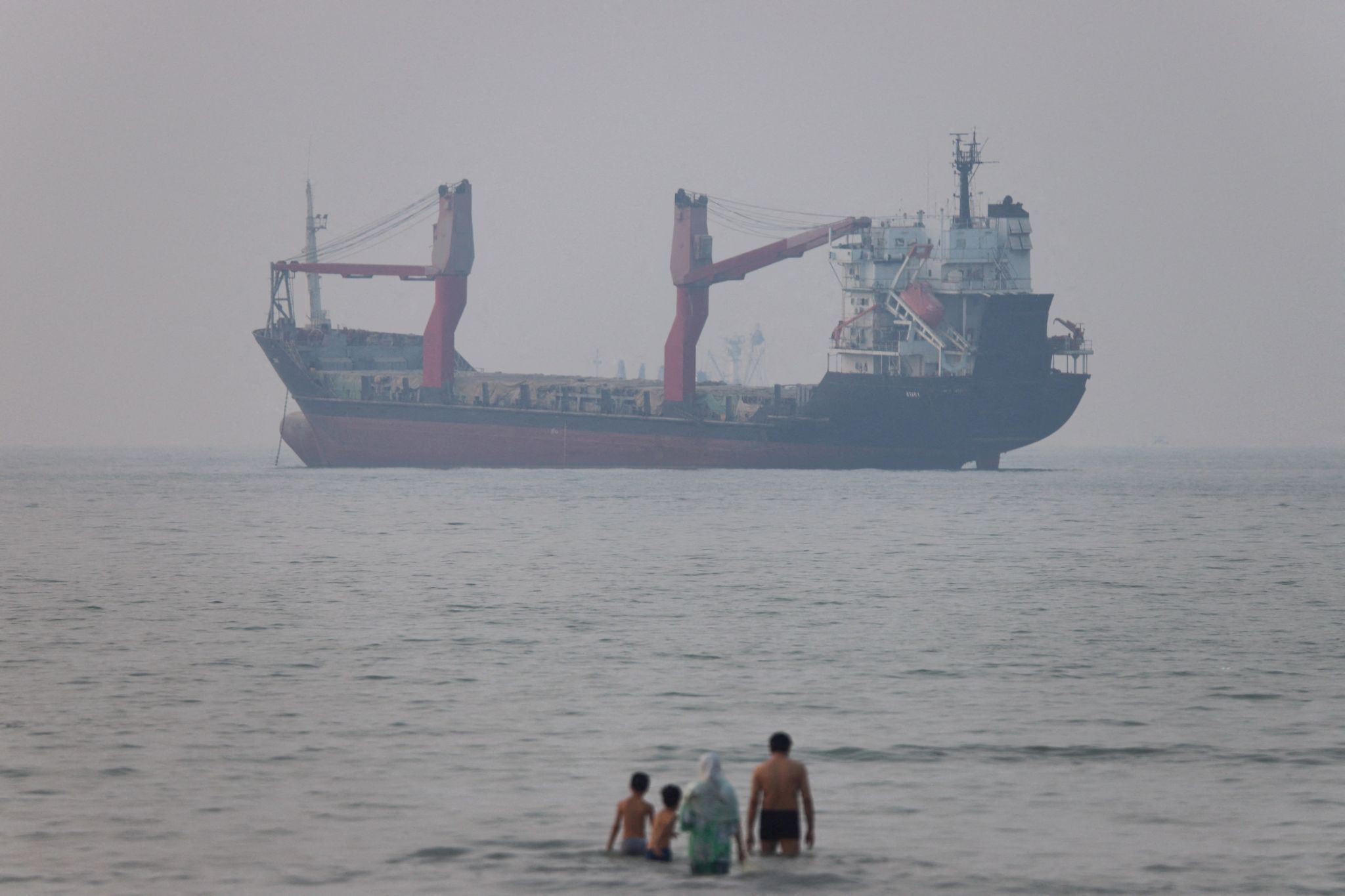 A vessel in the Strait of Hormuz, near Bandat Abbas, Iran. 