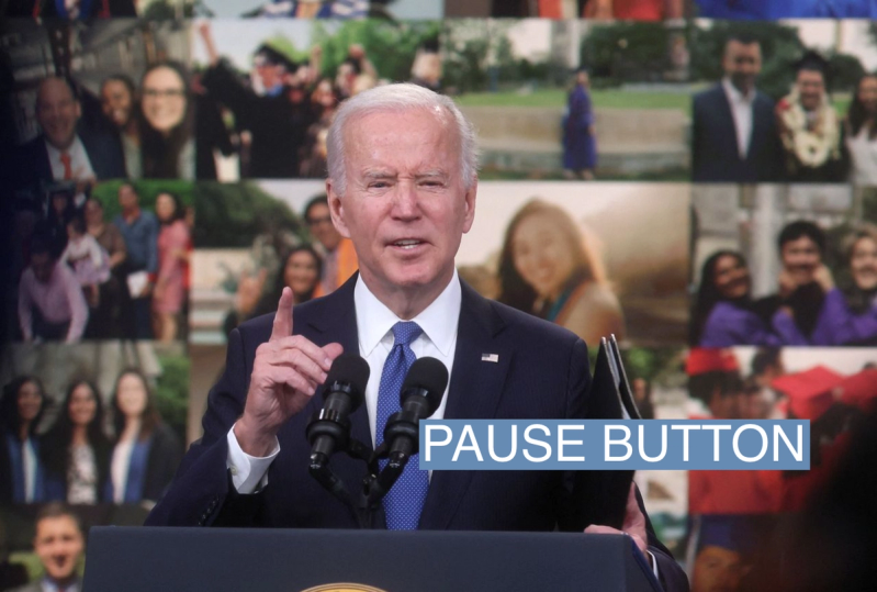 U.S. President Joe Biden delivers remarks about the student loan forgiveness program from an auditorium on the White House campus in Washington, U.S., October 17, 2022.