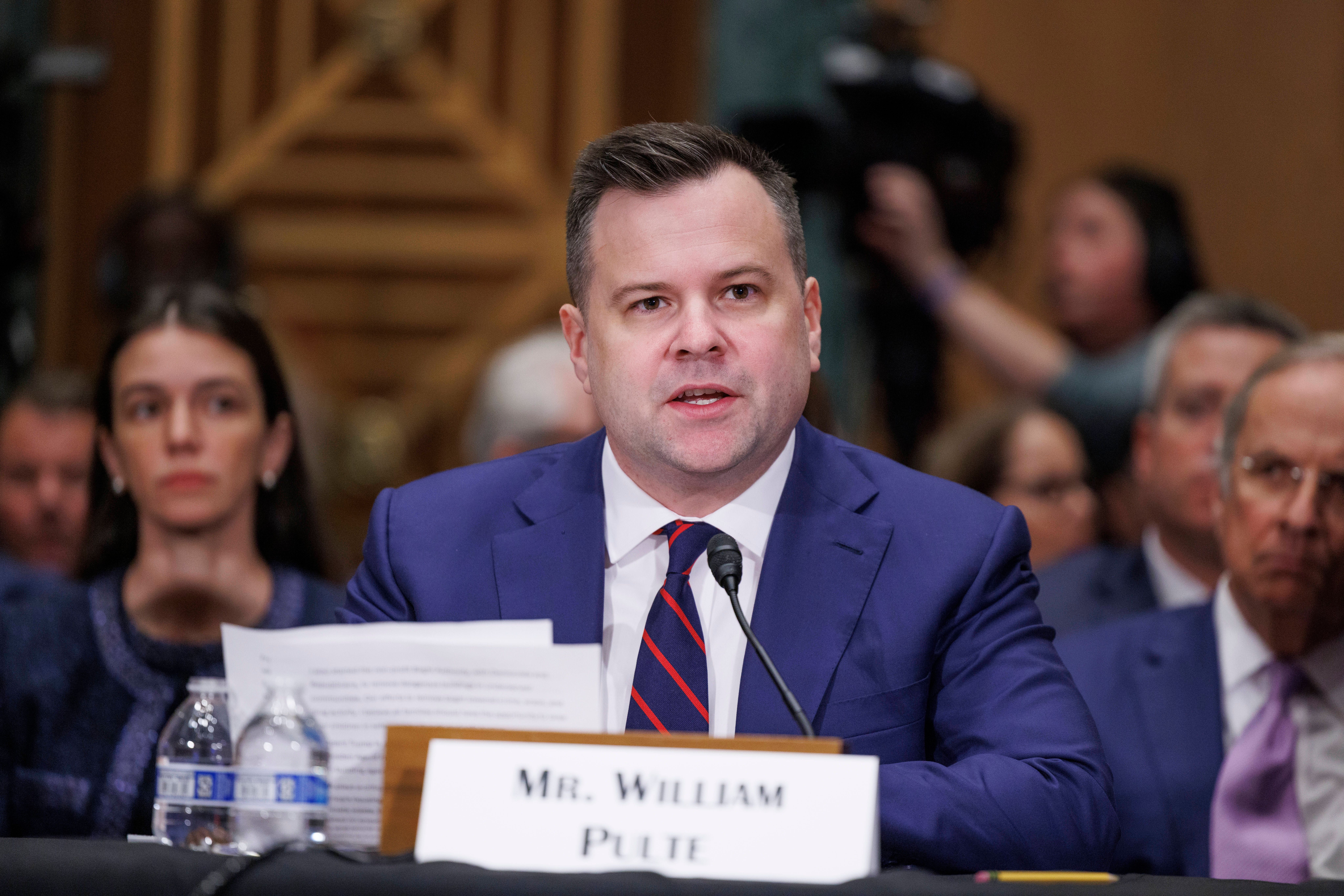 William Pulte, the director of the Federal Housing Finance Agency, at his confirmation hearing.