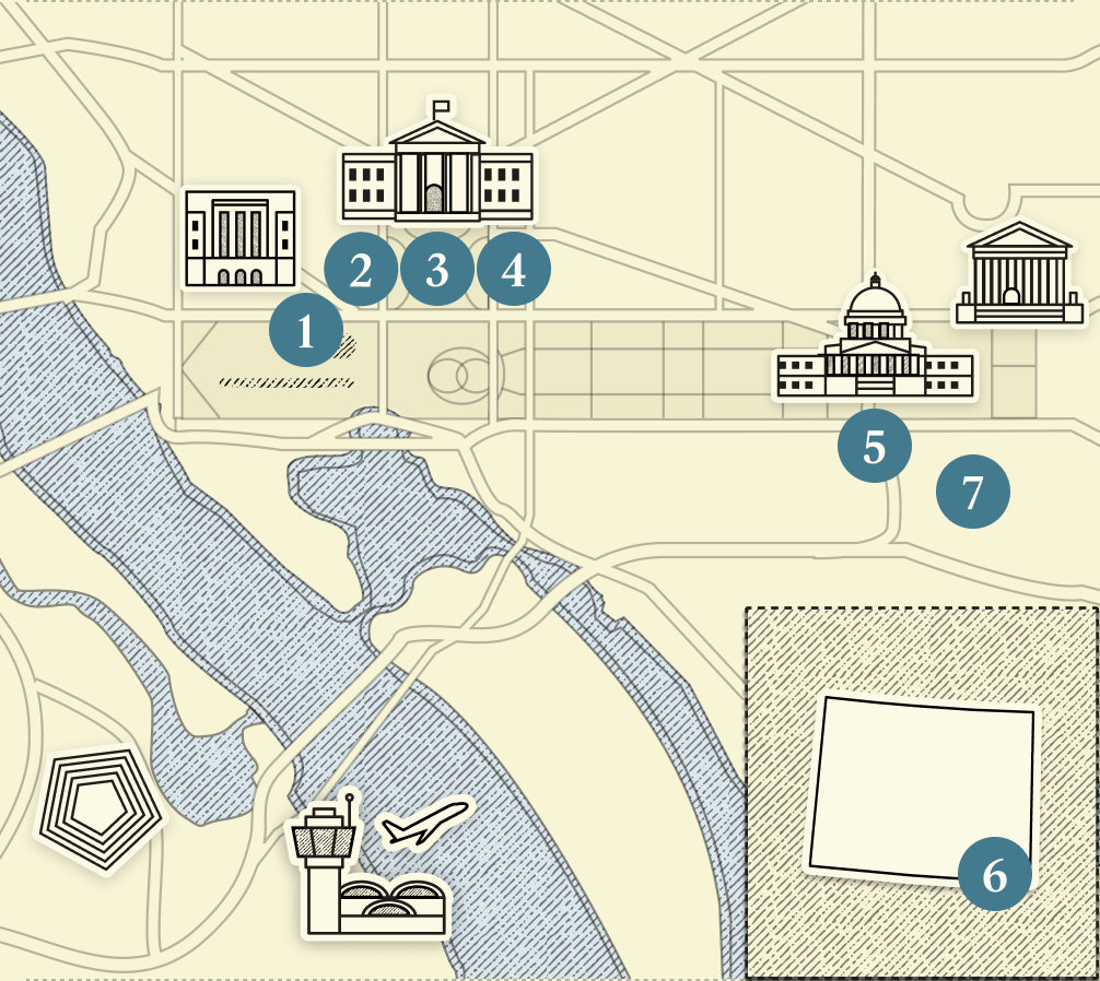 A numbered map of DC.