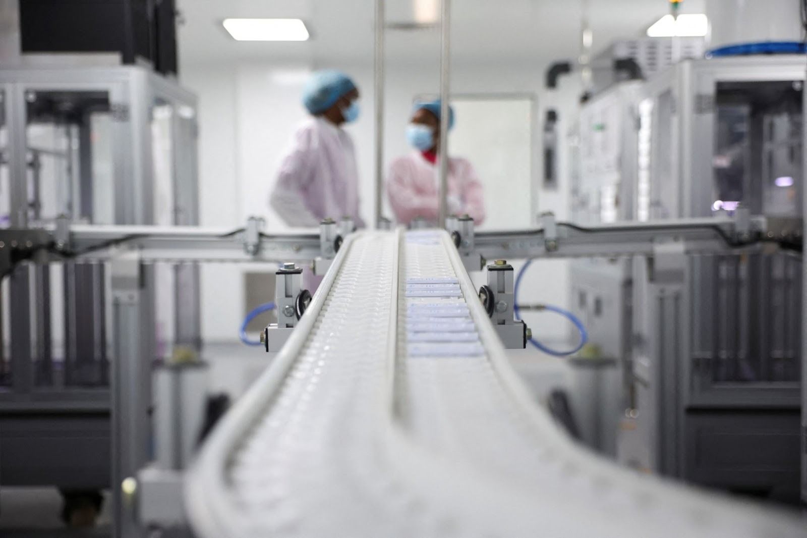 A Codix Bio production plant where HIV and malaria test kits are locally produced, as it aims to fill the gap left by USAID cuts, in Ogun State, Nigeria, on June 18, 2025.