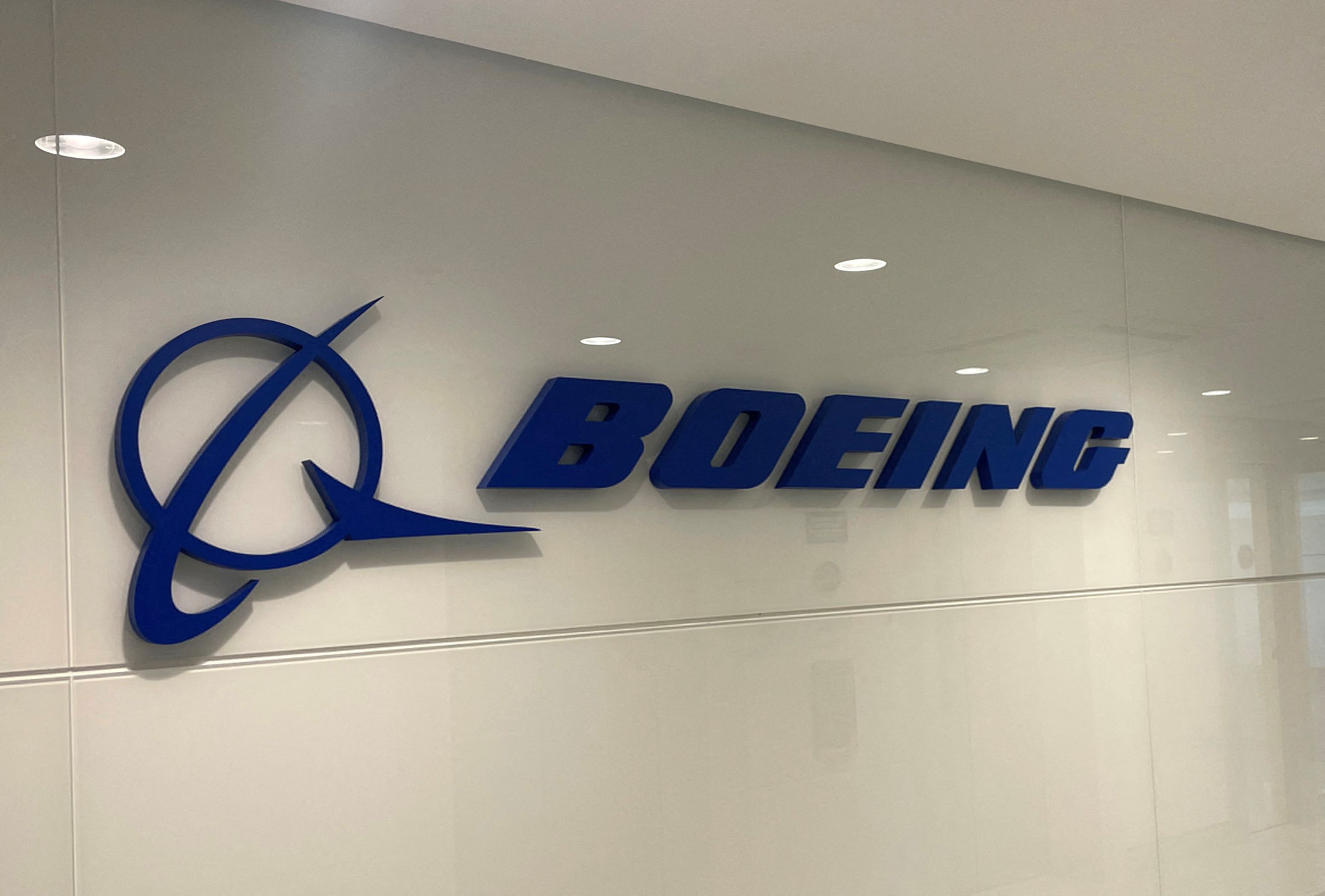 FILE PHOTO: A Boeing logo is seen at the company’s technology and engineering center in Sao Jose dos Campos, Sao Paulo state, Brazil October 10, 2023. REUTERS/Gabriel Araujo/File Photo