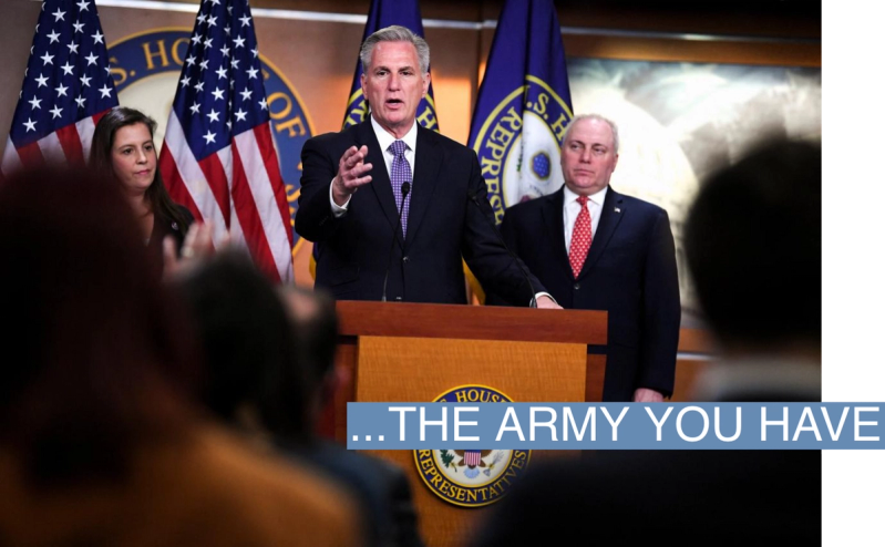 Minority Leader Kevin McCarthy at a press conference.