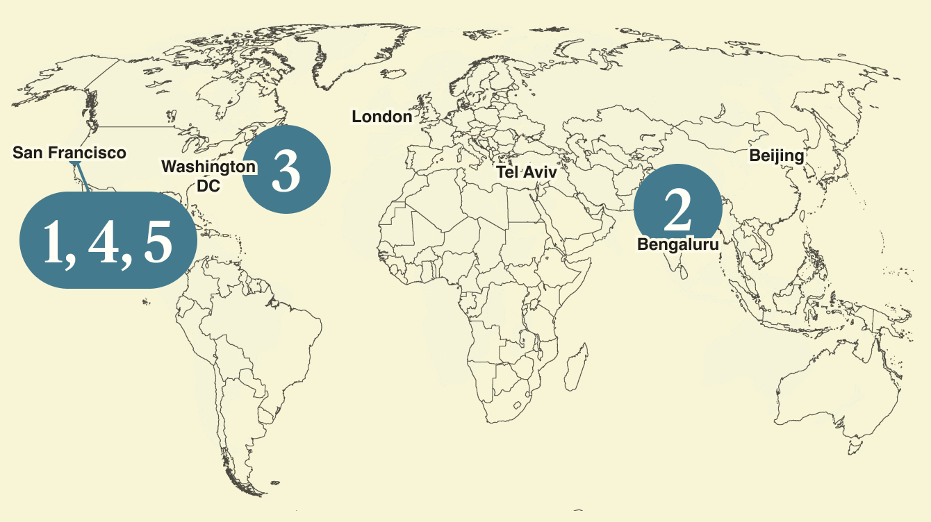 A map of the world.