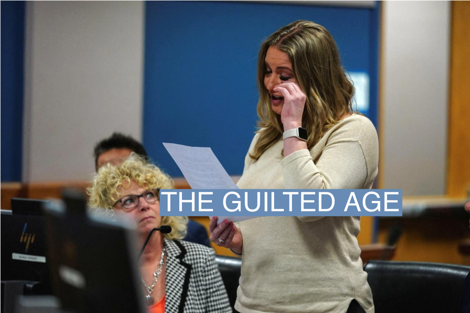 Jenna Ellis reads a statement after pleading guilty to a felony count of aiding and abetting false statements and writings, inside Fulton Superior Court Judge Scott McAfee’s Fulton County Courtroom, October 24, 2023.