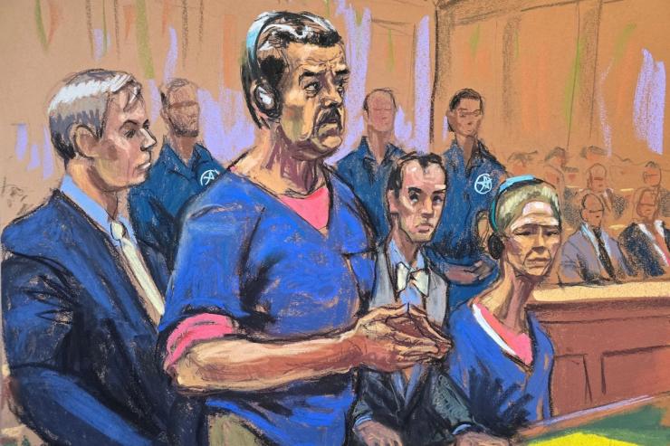 Venezuela’s captured President Nicolas Maduro and his wife Cilia Flores attend their arraignment with defense lawyers Barry Pollack and Mark Donnelly to face U.S. federal charges including narco-terrorism, conspiracy, drug trafficking, money laundering and others, at the Daniel Patrick Moynihan United States Courthouse in Manhattan, New York City, U.S.,