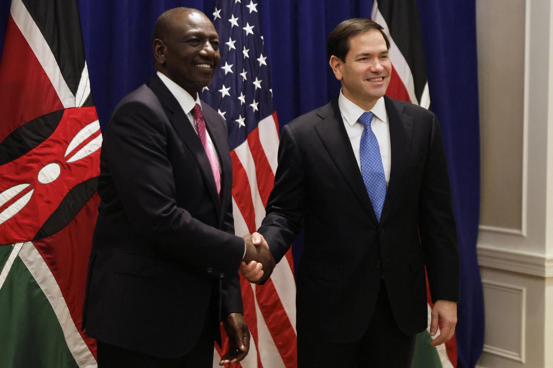 US Secretary of State Marco Rubio and Kenyan President William Ruto. 