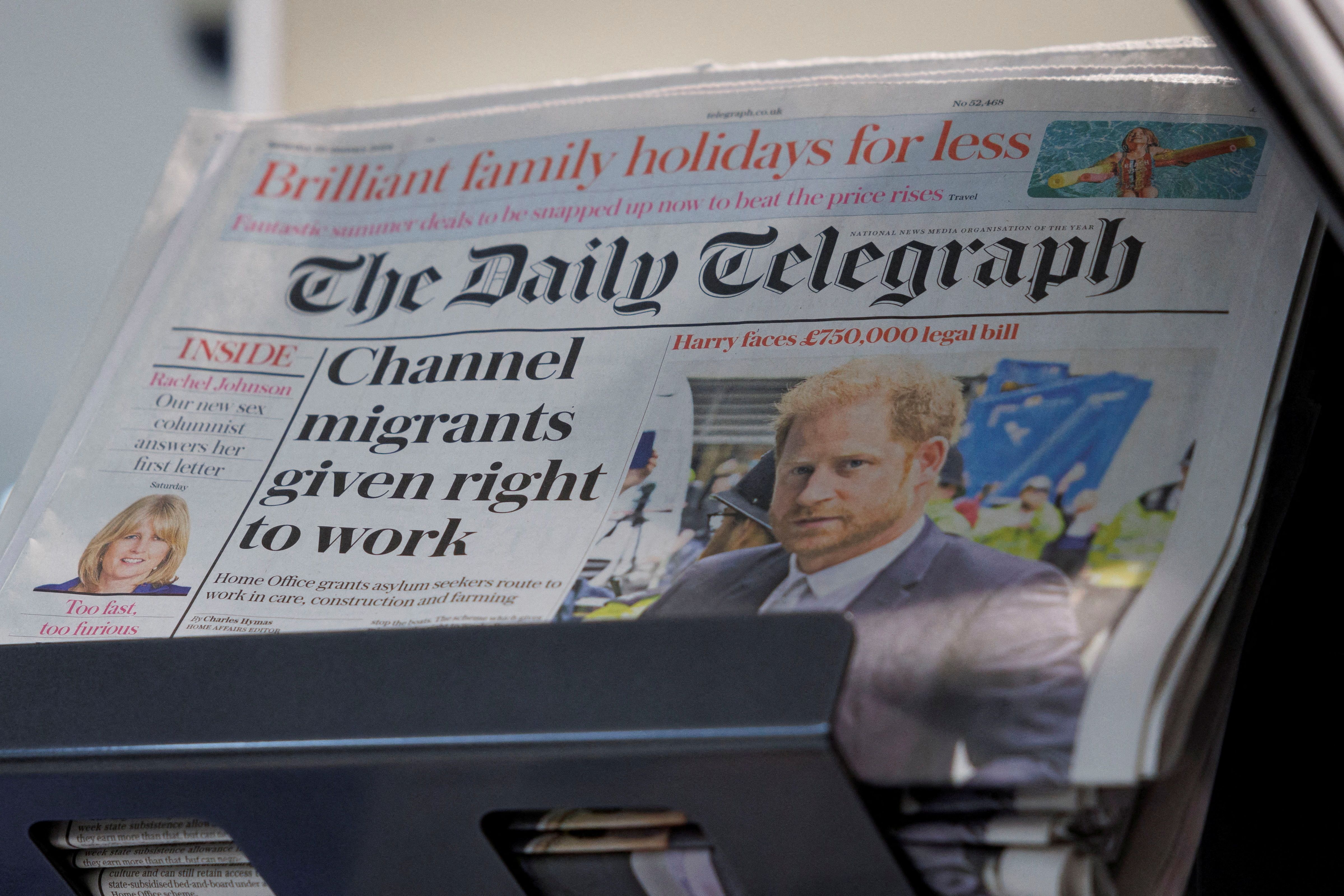 Copies of The Daily Telegraph. 