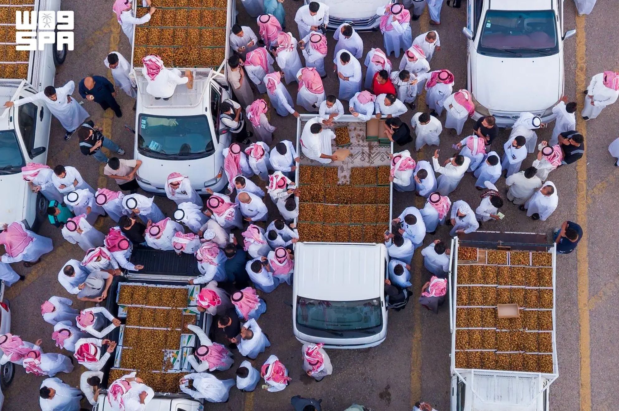 Photo of trucks at the Buraidah Dates Carnival.