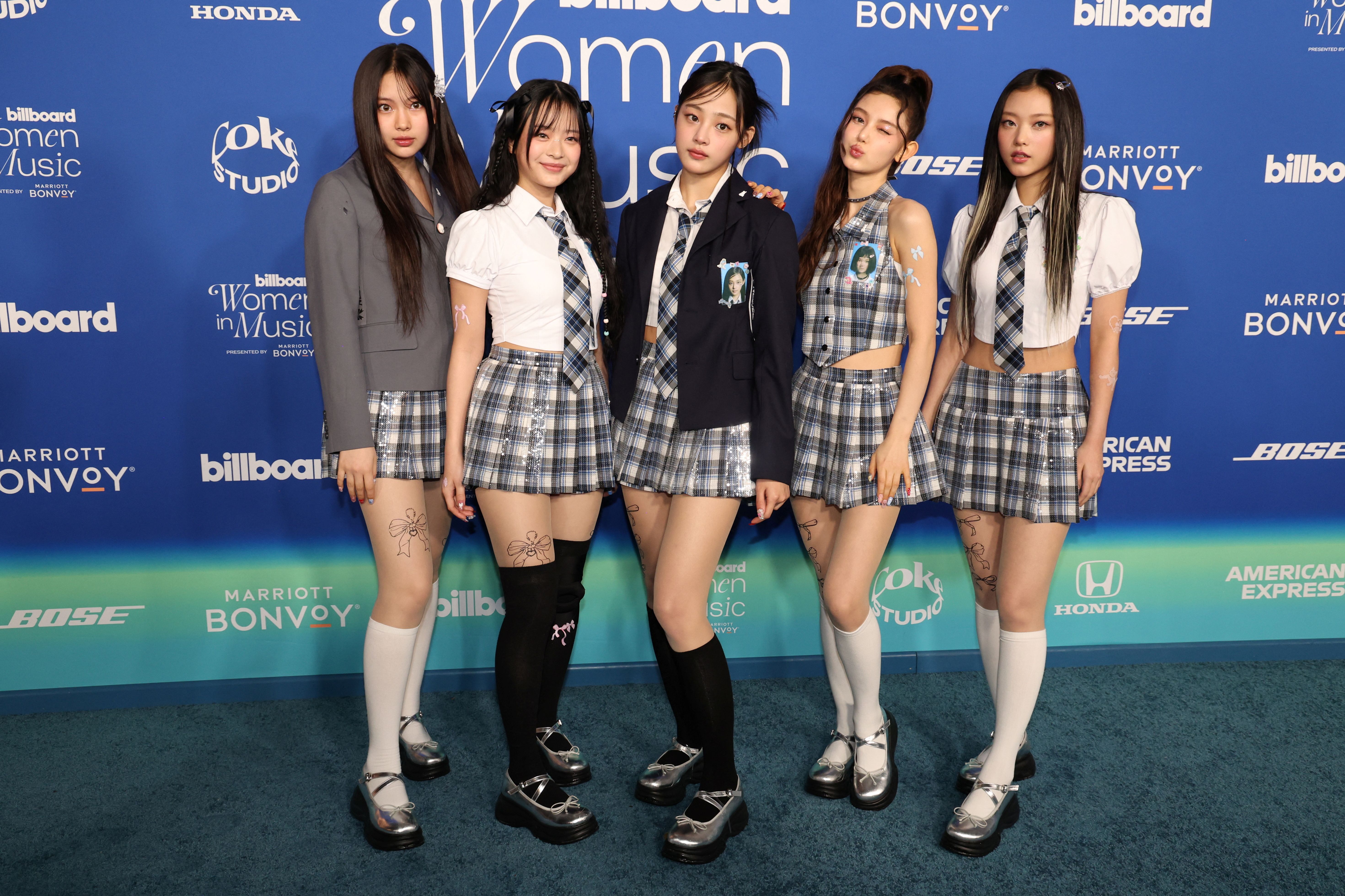 NewJeans attend the Billboard Women in Music Awards in Inglewood, California, U.S., March 6, 2024.NewJeans attend the Billboard Women in Music Awards in Inglewood, California, U.S., March 6, 2024.
