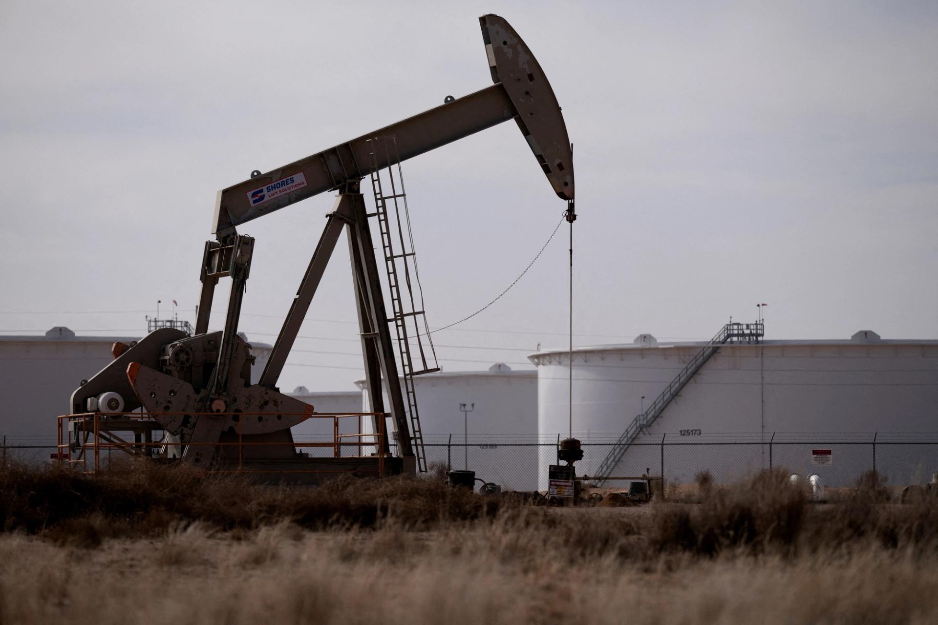 A stalled pump jack in Texas. 