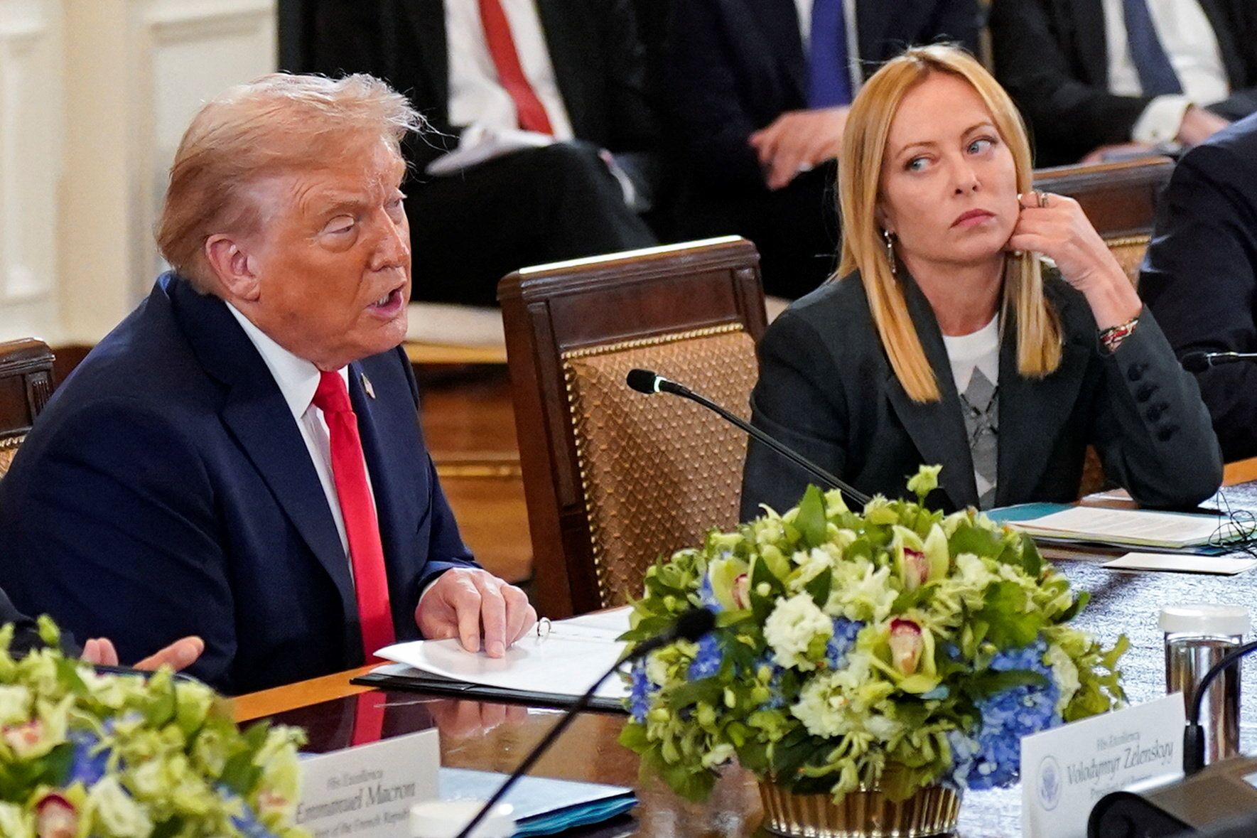 Trump and Meloni last year