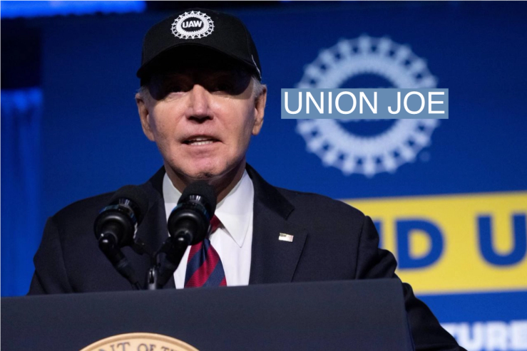 President Joe Biden speaks at the United Auto Workers (UAW) union conference at the Marriott Marquis in Washington, D.C., on Jan. 24, 2024.