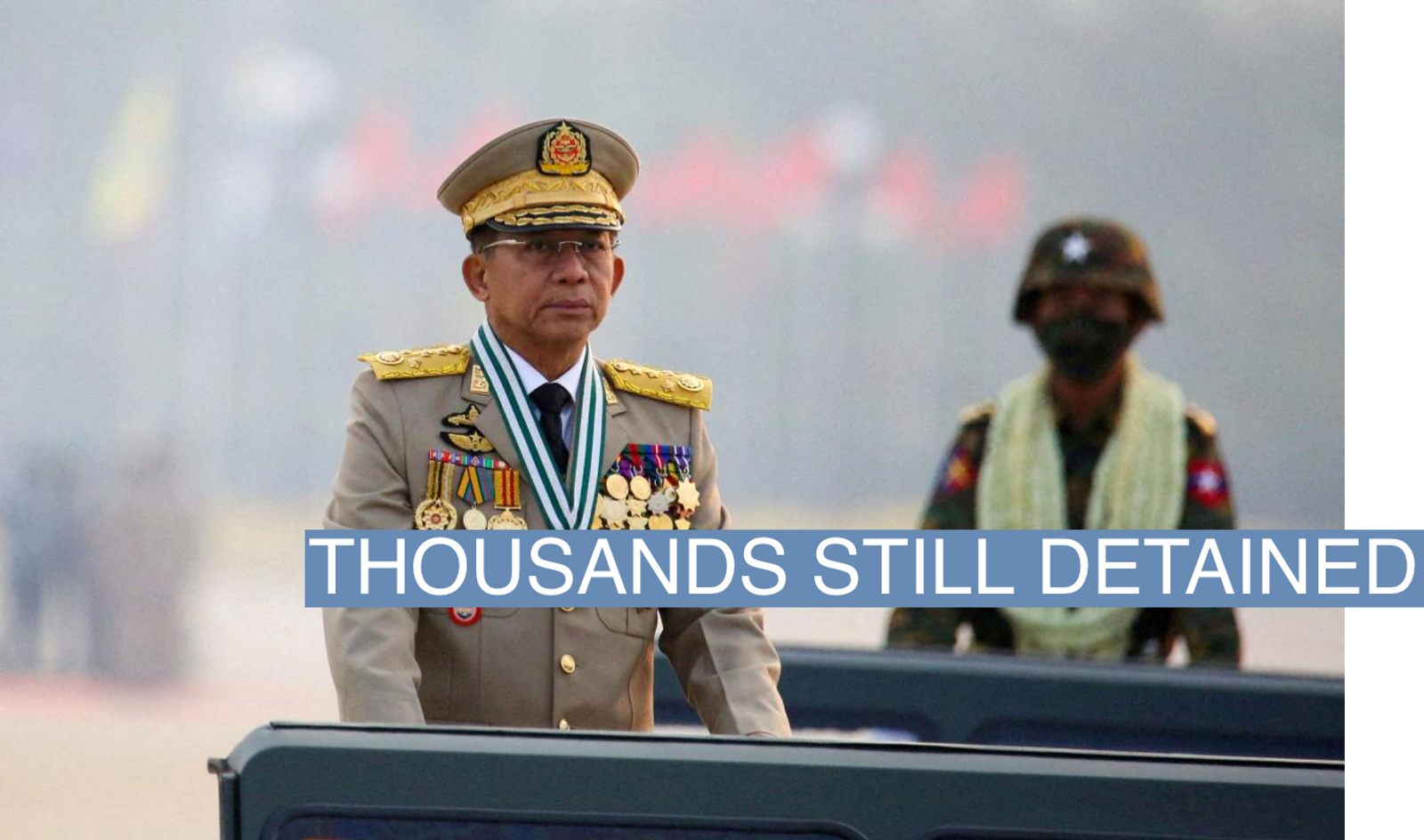 Myanmar's junta chief Senior General Min Aung Hlaing, who ousted the elected government in a coup on February 1, 2021.