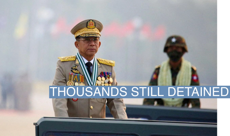 Myanmar's junta chief Senior General Min Aung Hlaing, who ousted the elected government in a coup on February 1, 2021.