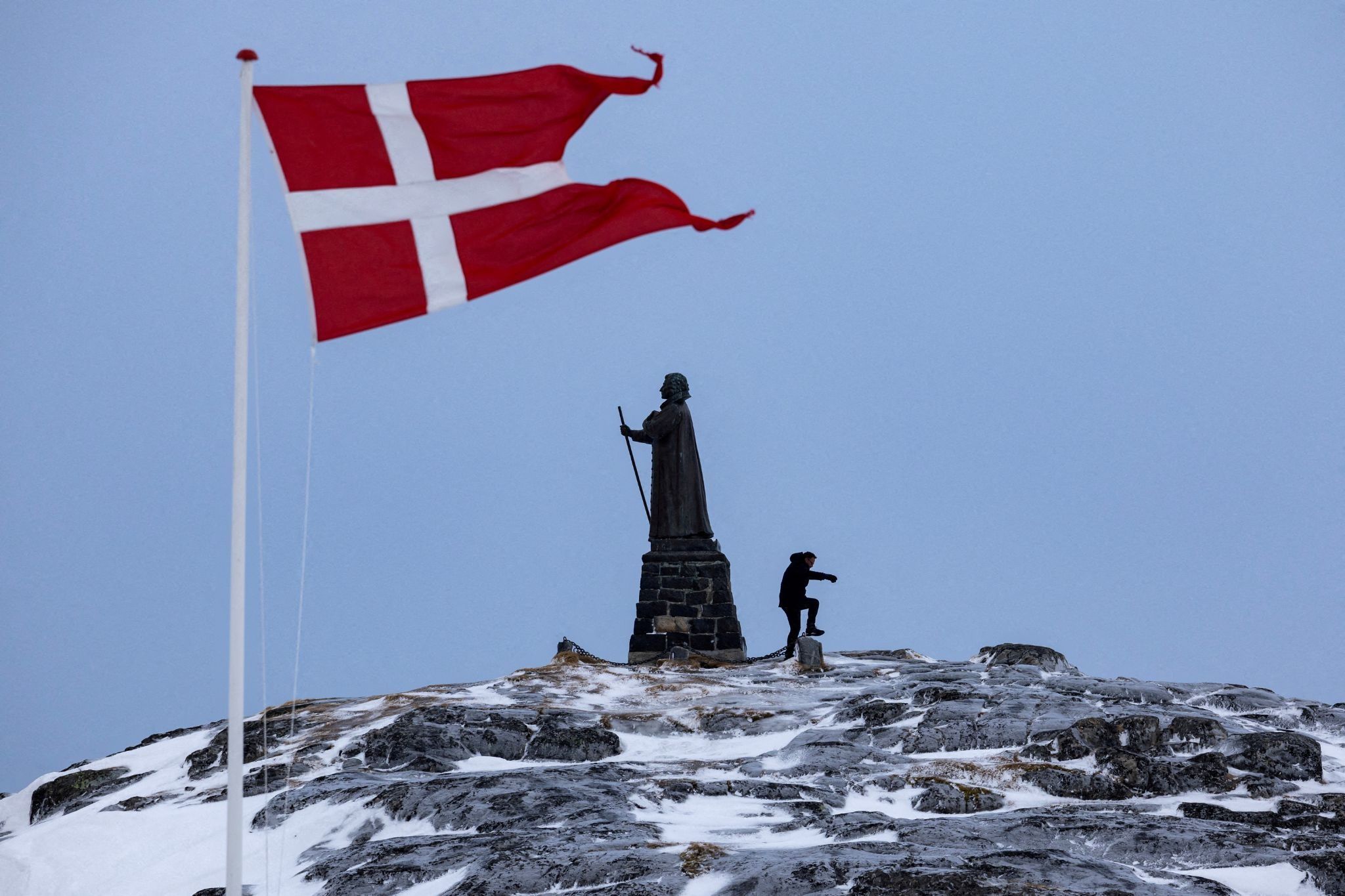 : A Danish flag in Greenland. 