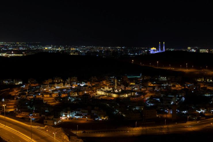 A view of Muscat at night.
