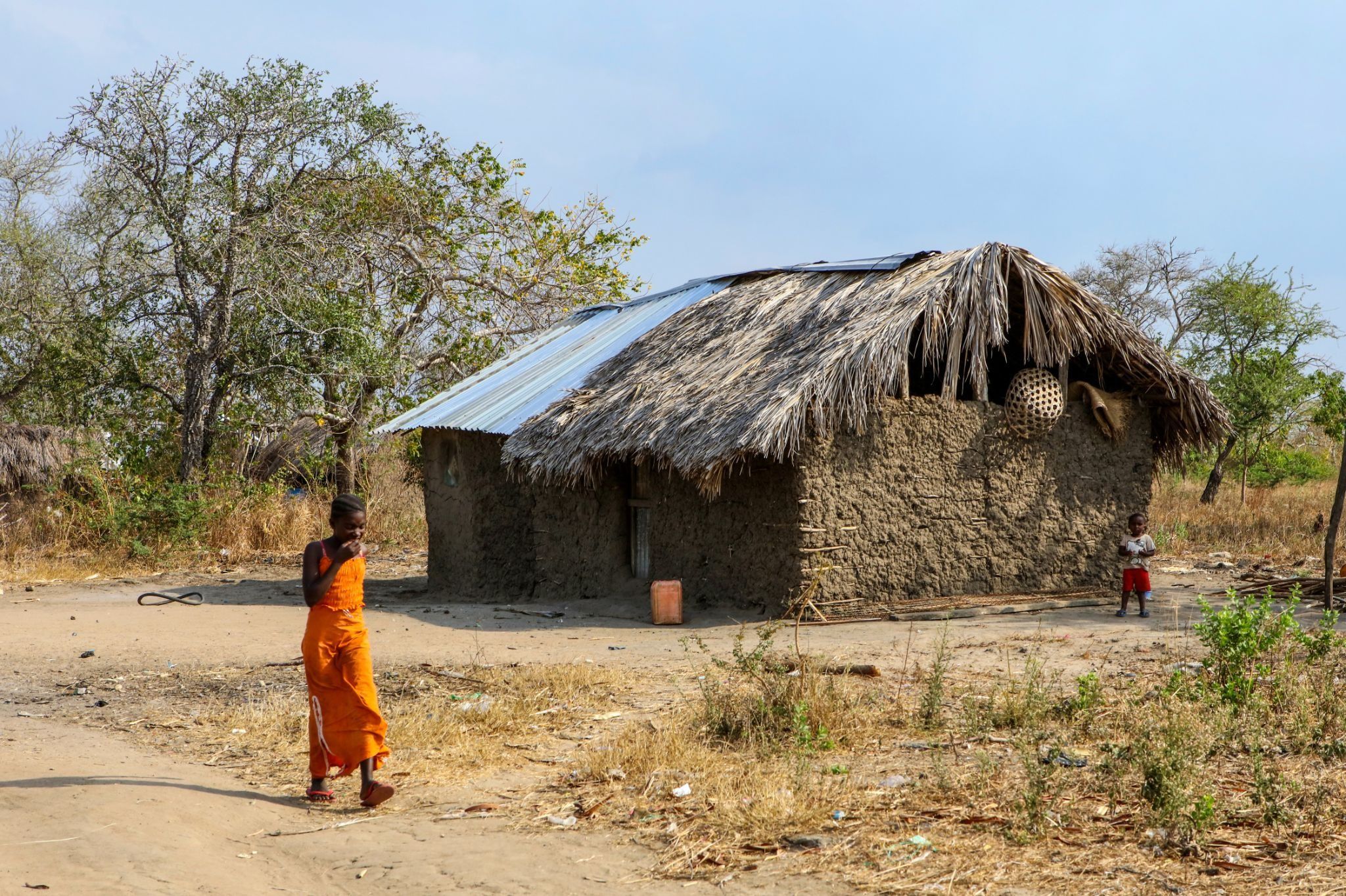 A traditional mud and thatch house in Tanzania.
