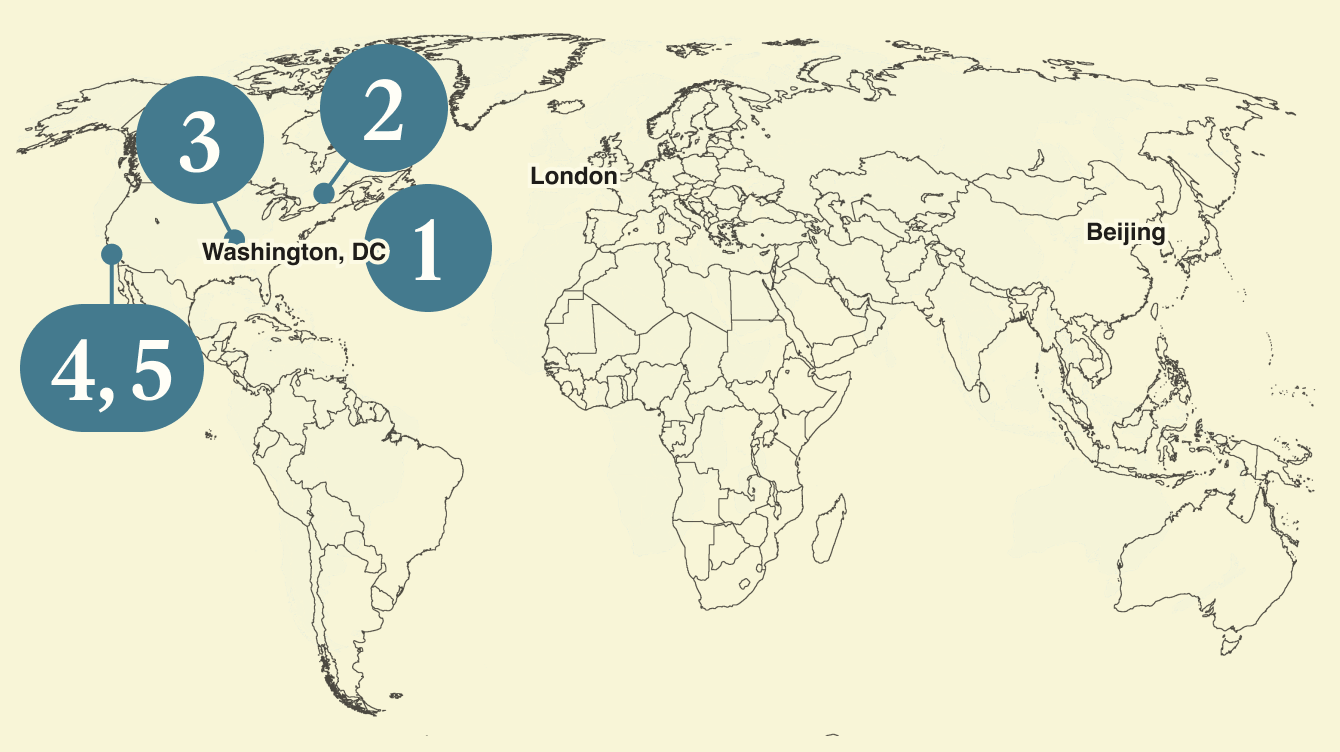 A map of the world.