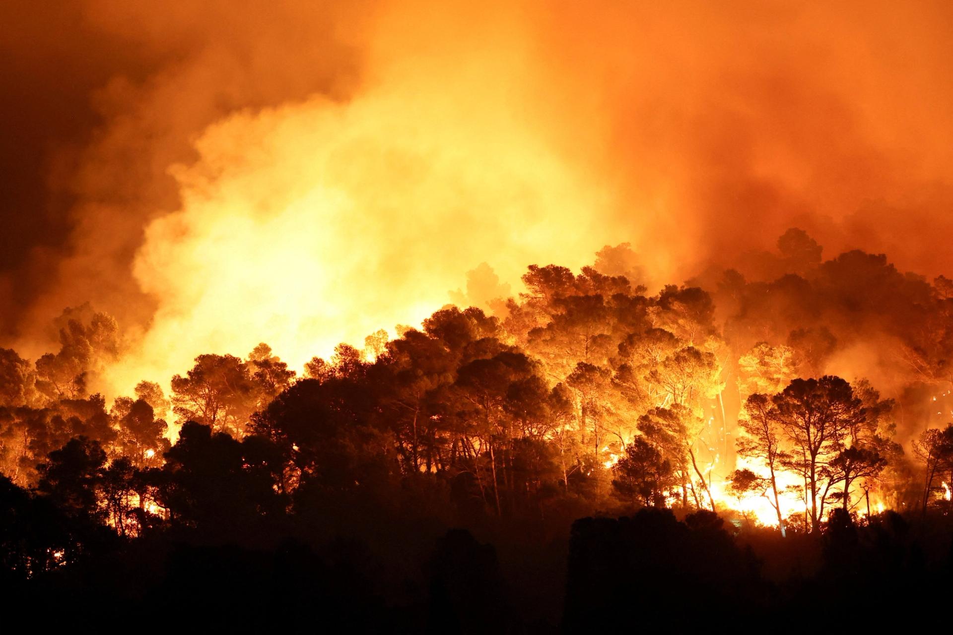 The wildfires in Southern France
