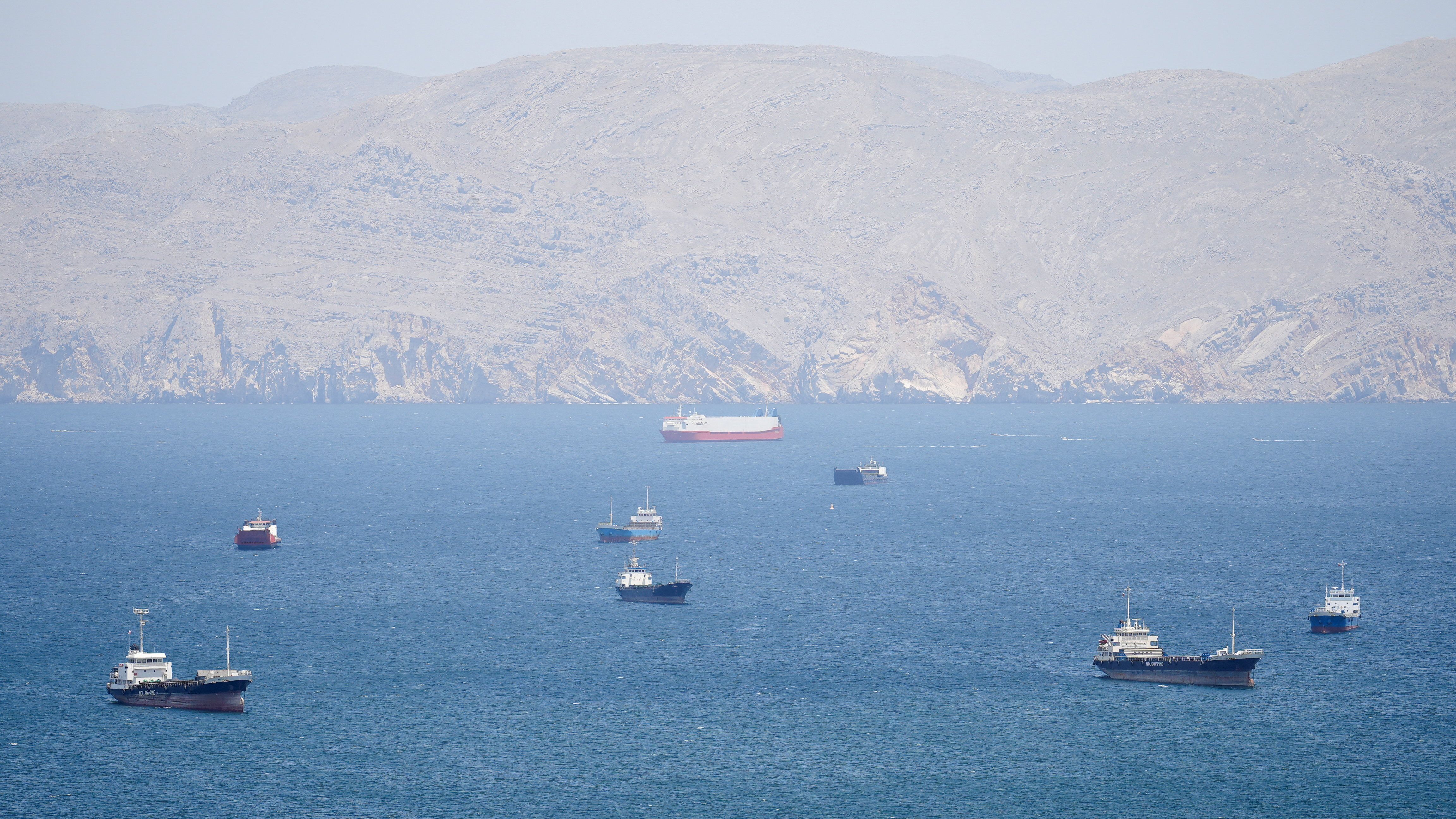 Vessels in the Strait of Hormuz.