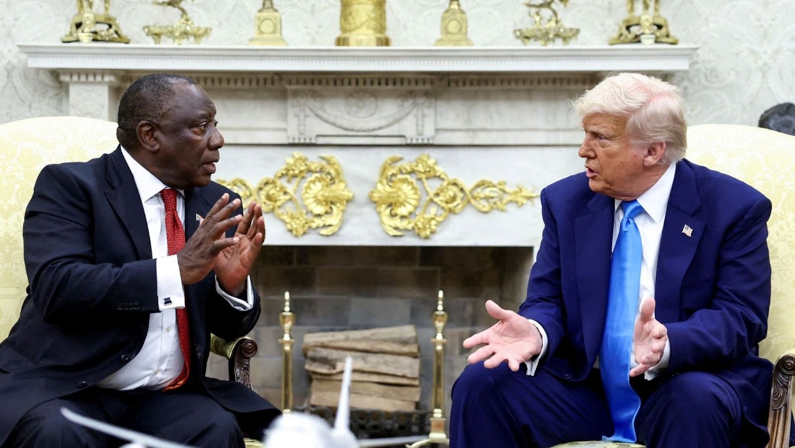 South African President Cyril Ramaphosa meets US President Donald Trump in the Oval Office on May 21, 2025. 