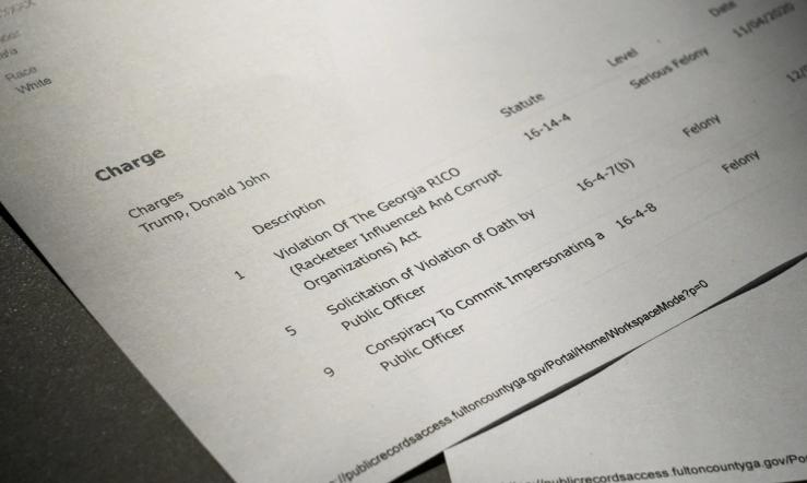 The “fictitious” document that showed the potential charges against Trump.