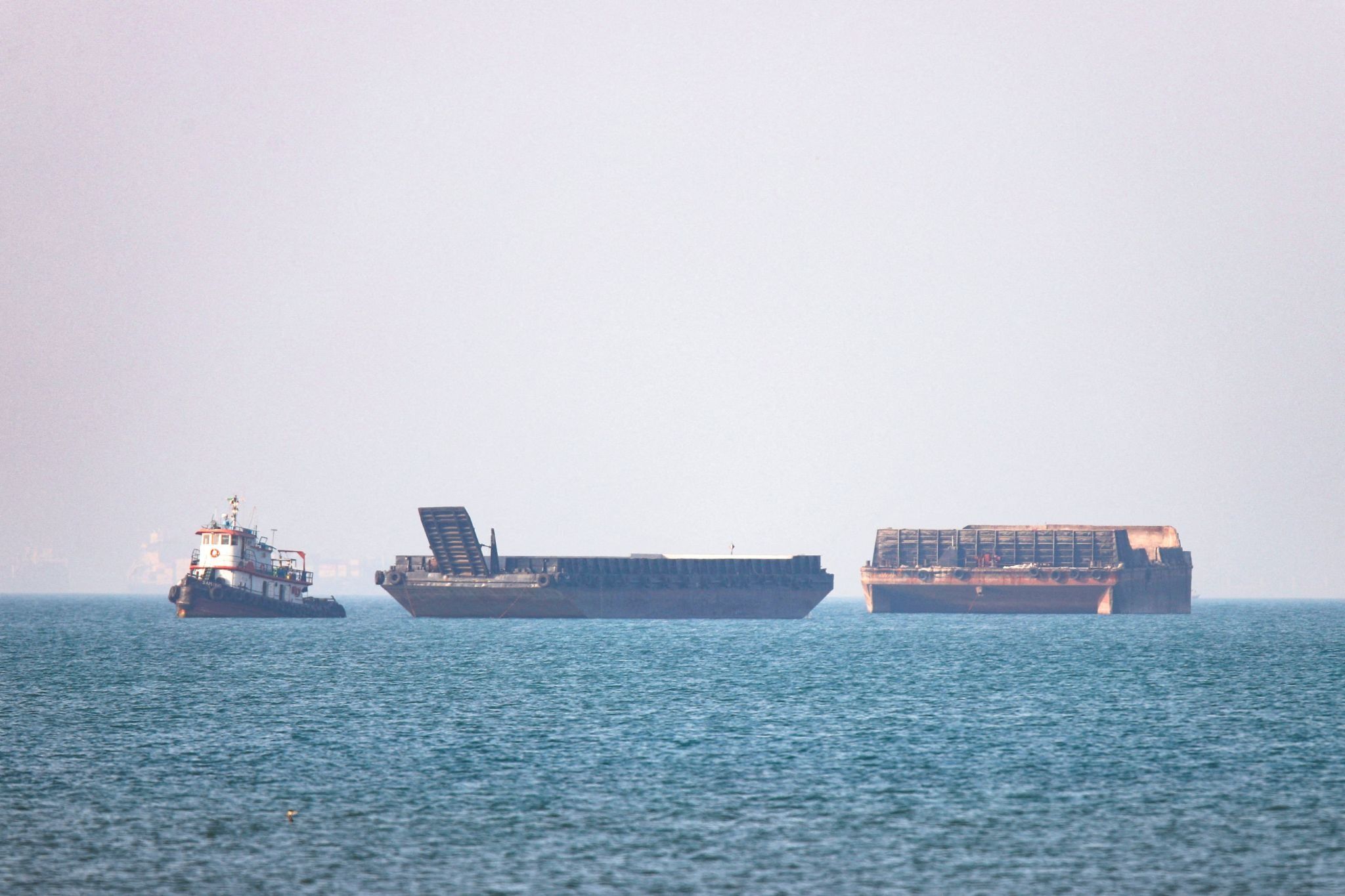 Vessels in the Strait of Hormuz near Bandar Abbas, Iran