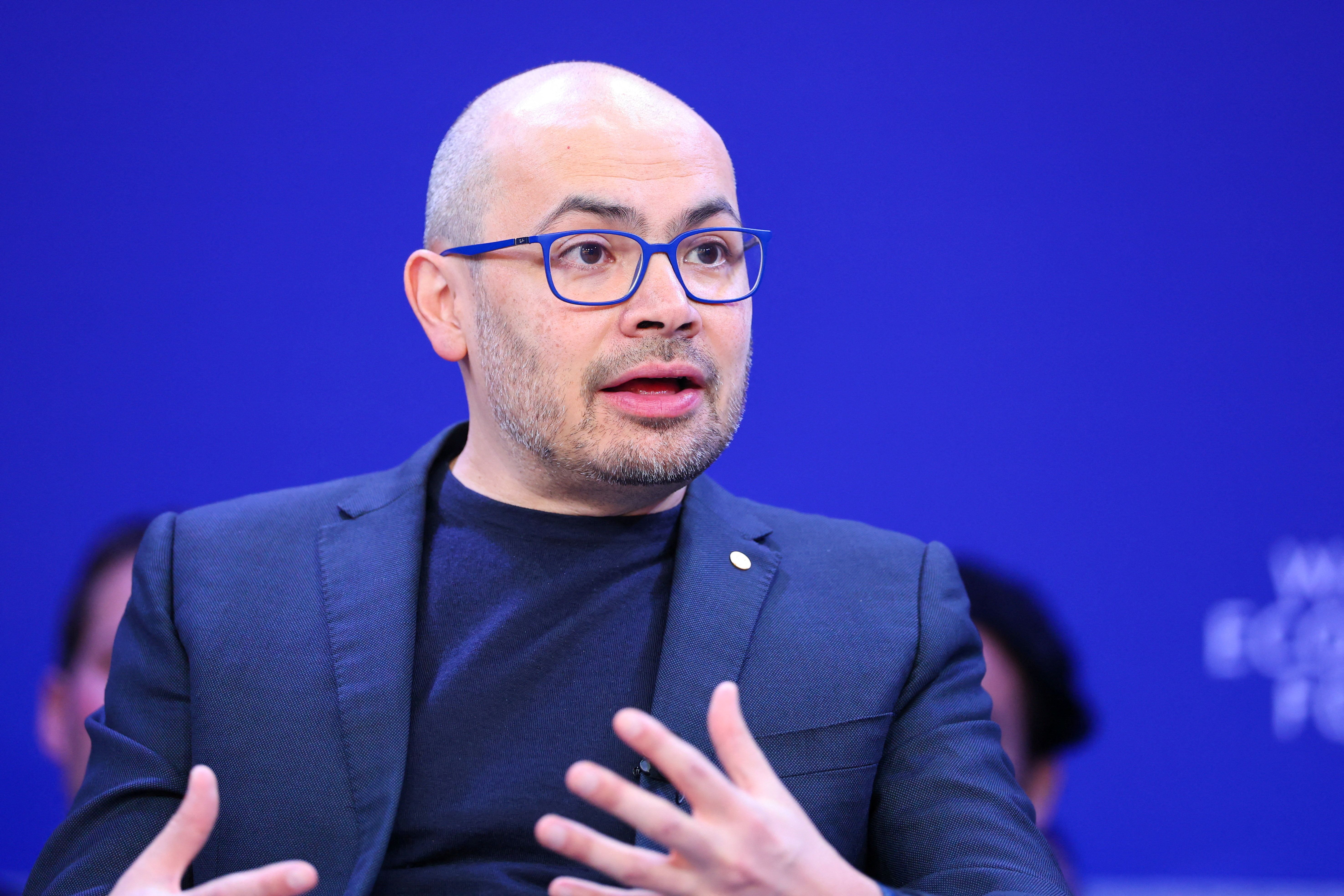 CEO of DeepMind Technologies Demis Hassabis speaks during the 56th annual World Economic Forum (WEF) meeting in Davos.