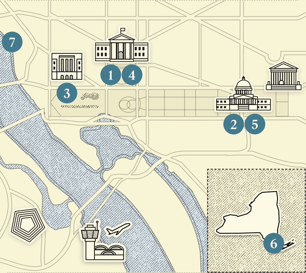 A numbered map of DC.