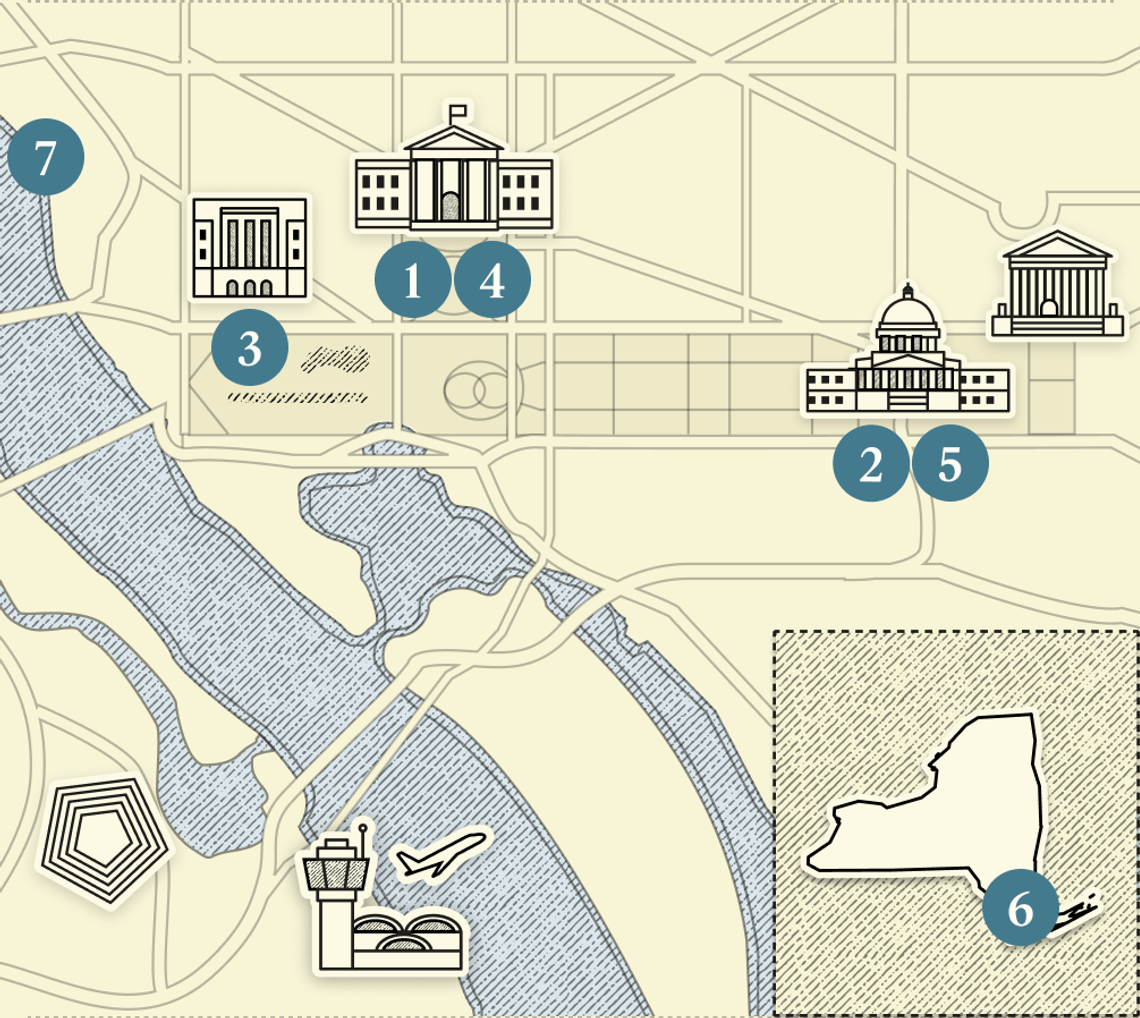 A numbered map of DC.