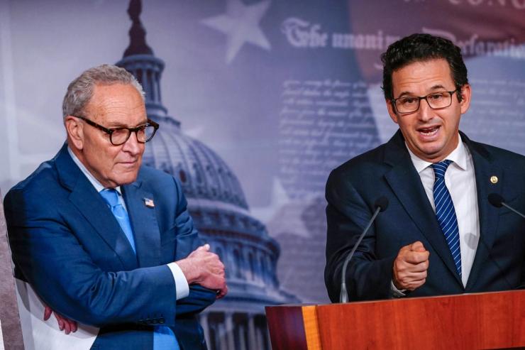Senate Minority Leader Chuck Schumer and Democrats’ Chief Deputy Whip Brian Schatz