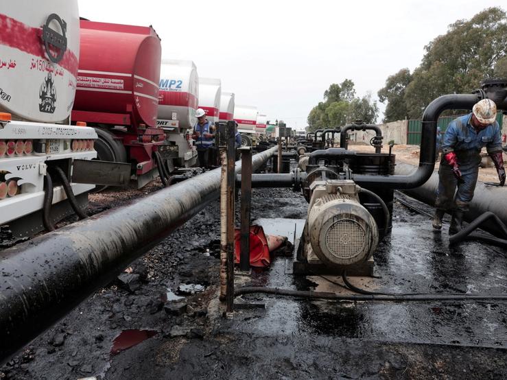 Oil trucks arriving from Iraq in Baniyas, Syria in May, 2026.