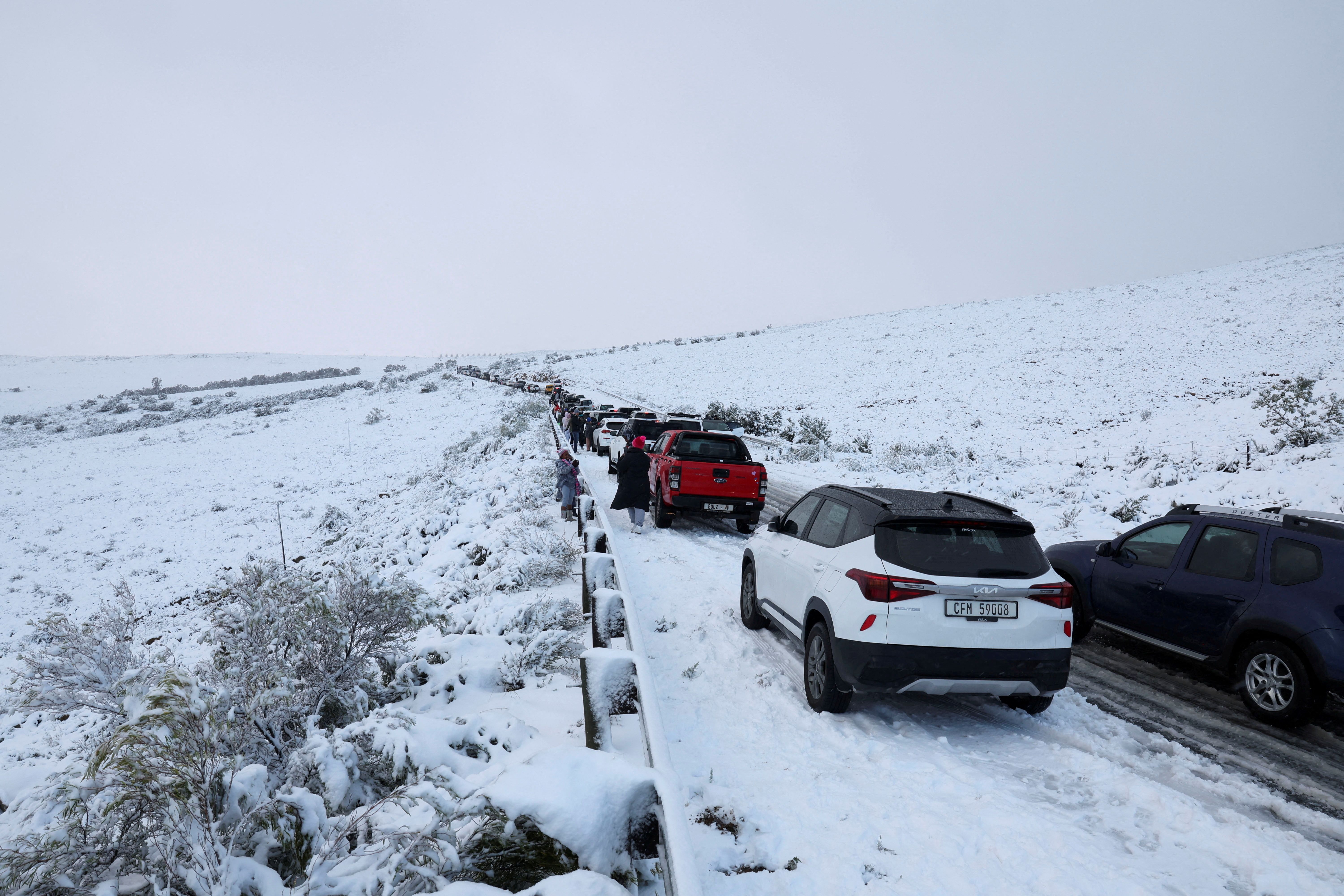 A snowy road in South Africa