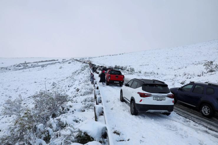 A snowy road in South Africa