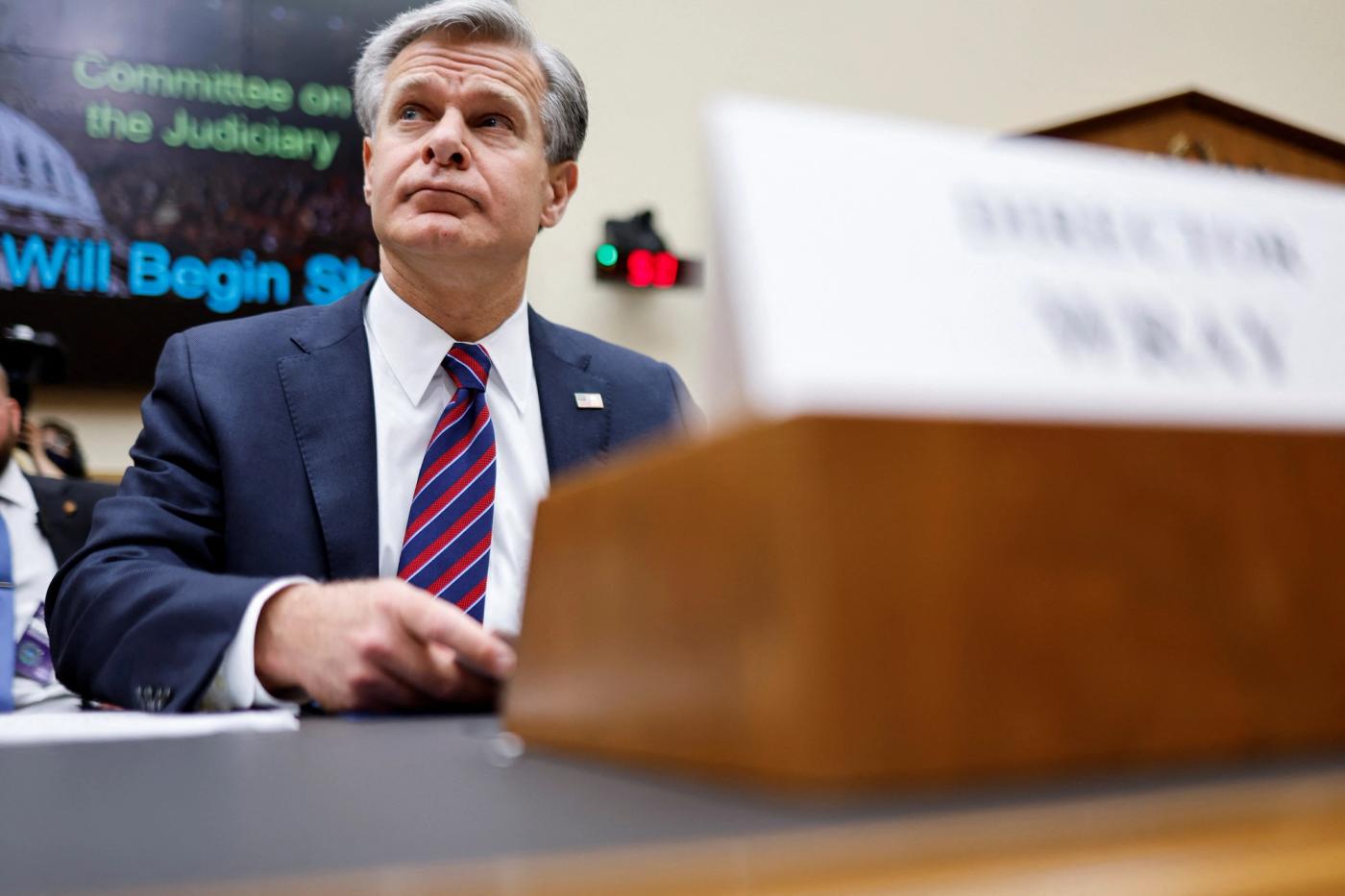 FBI Director Christopher Wray at the hearing.